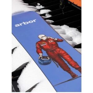 Arbor Snowboard with Blue and Red Racer Design